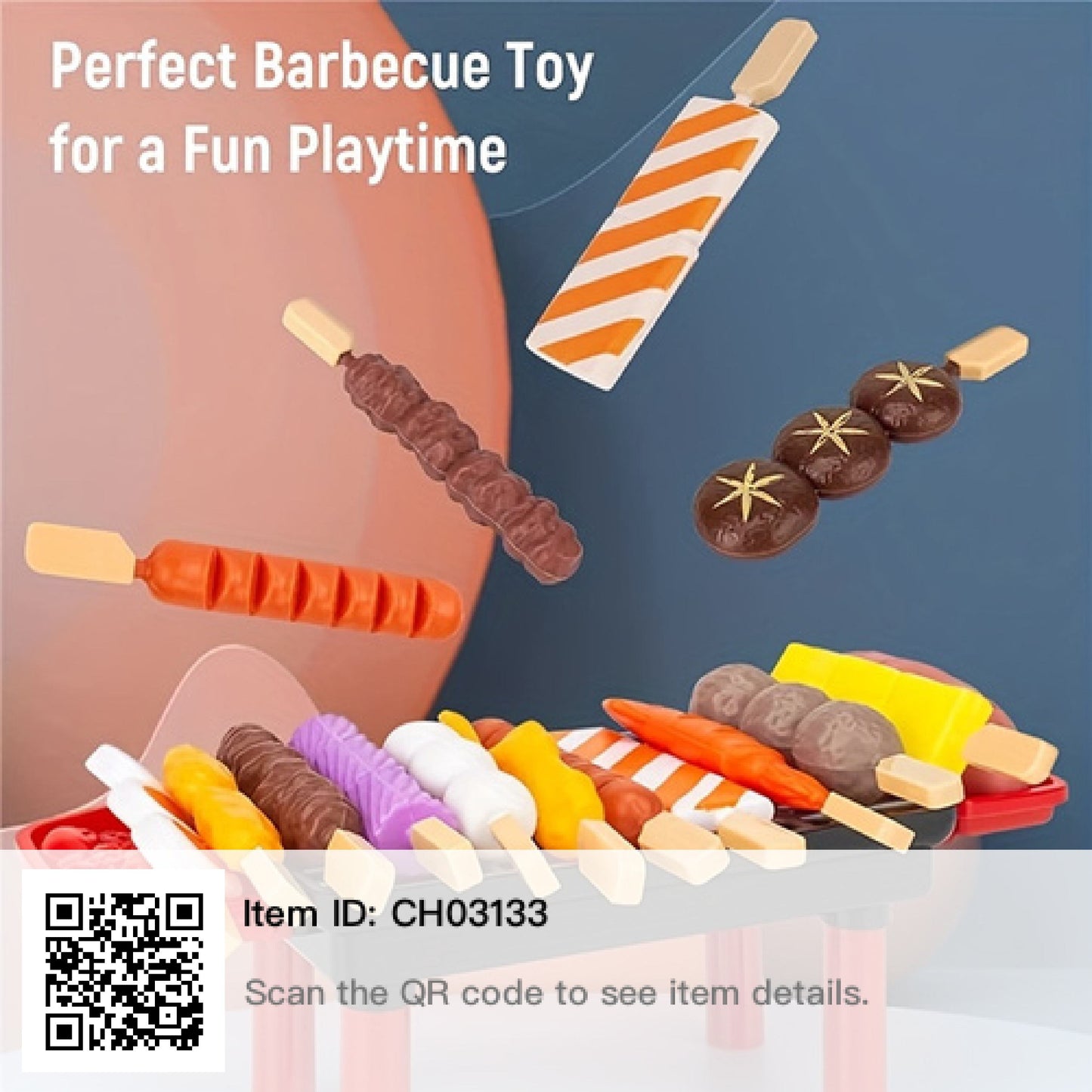 BBQ Cooking Playset Toys For Kids , Pretend Play Toys For Kids . Interactive Grill Playset 35 Pieces