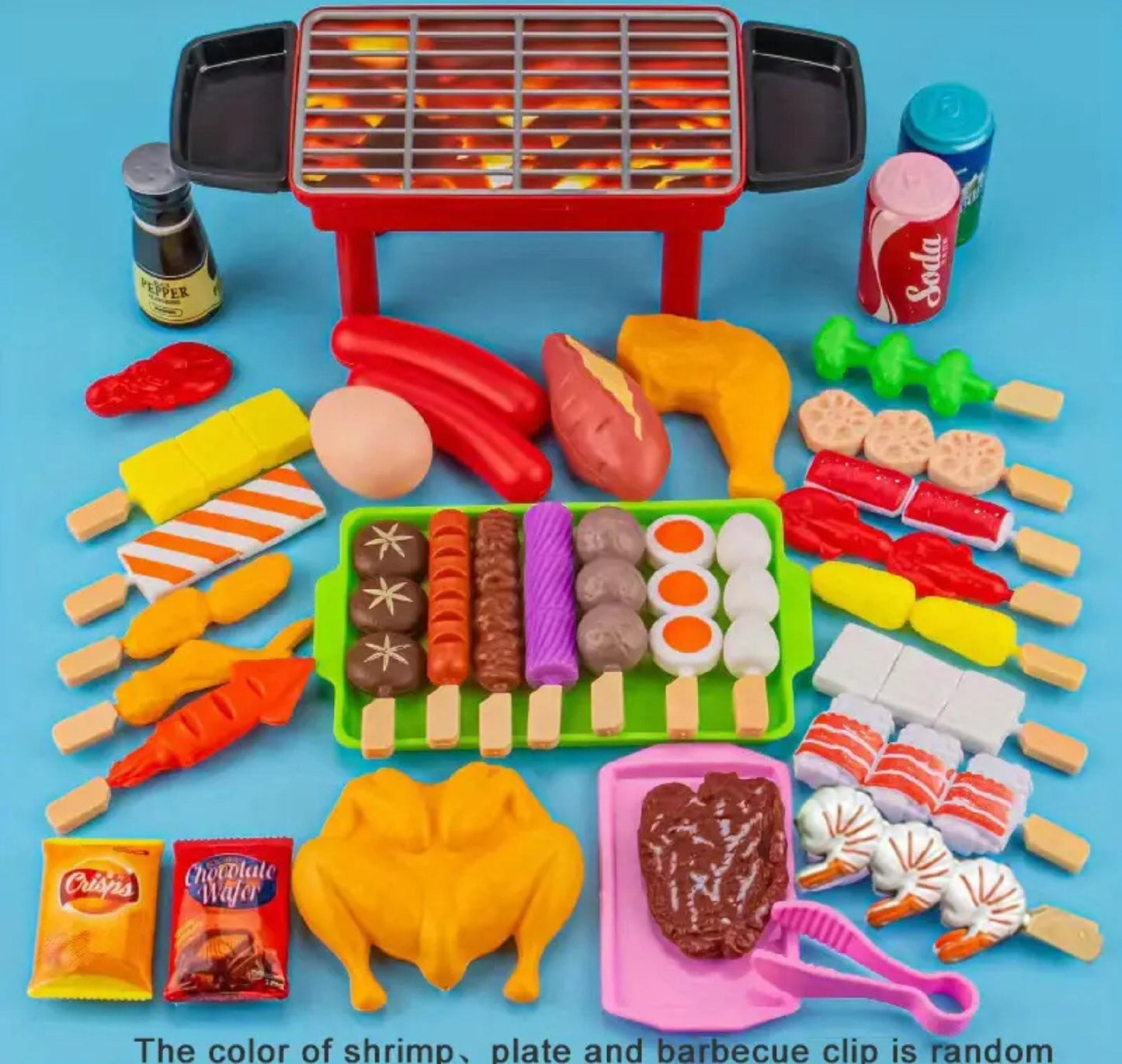 BBQ Cooking Playset Toys For Kids , Pretend Play Toys For Kids . Interactive Grill Playset 35 Pieces